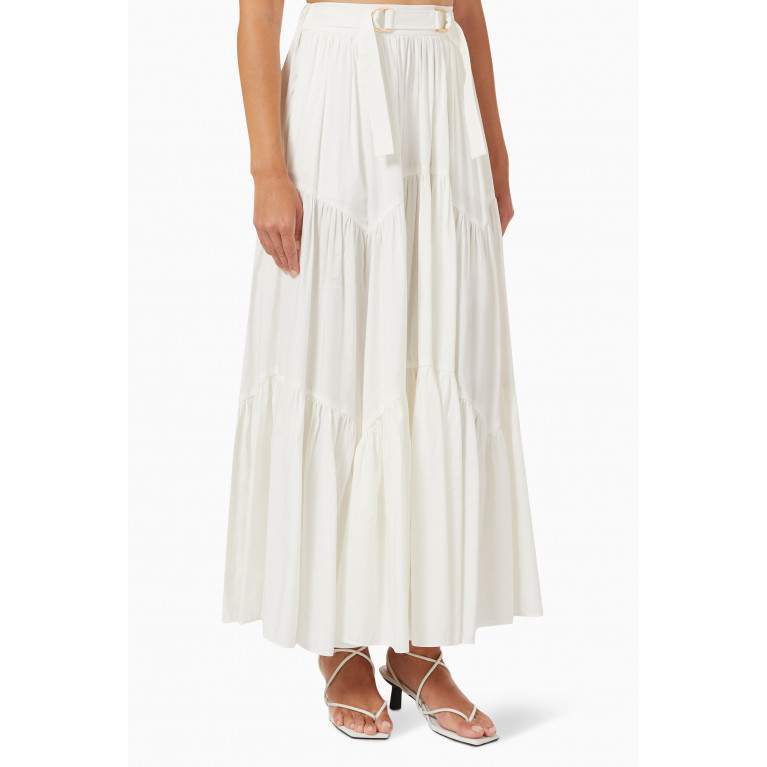 Acler - Balm Tiered Maxi Skirt in Linen