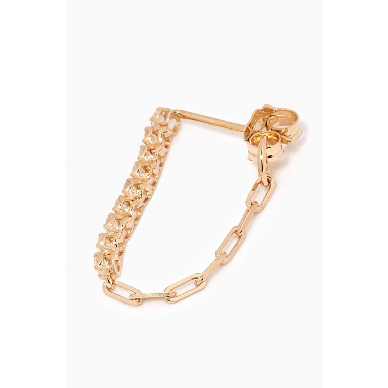 STONE AND STRAND - Drop Shot Diamond Chain Single Earring in 10kt Gold