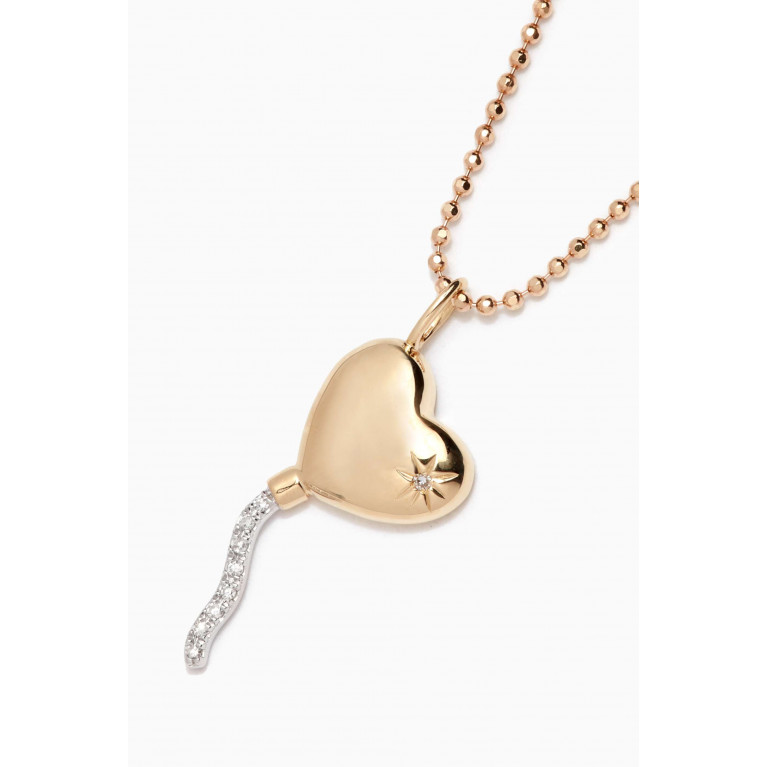 STONE AND STRAND - Love Balloon Diamond Pendant Necklace in 10kt Gold