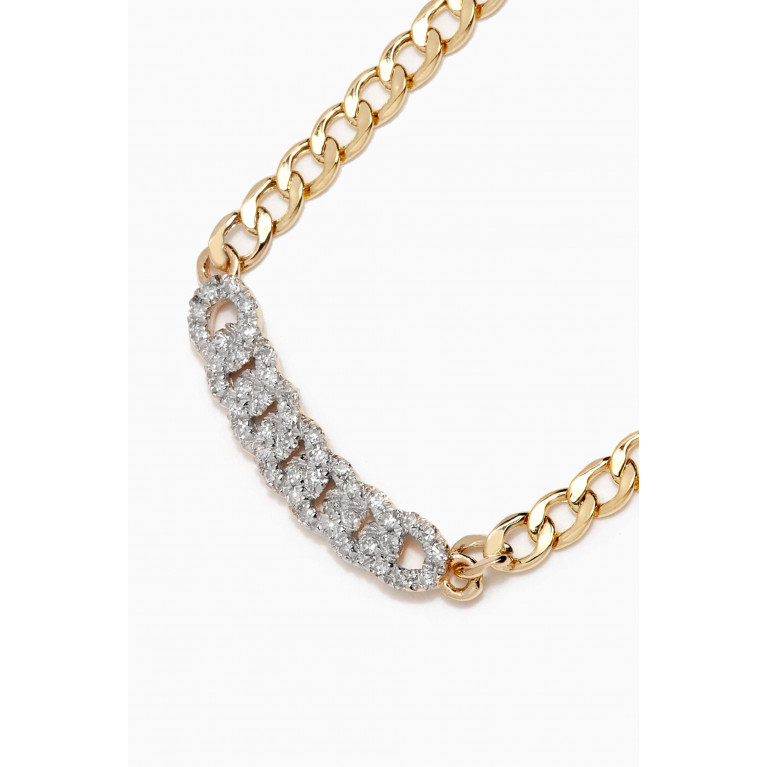 STONE AND STRAND - Fine Diamond Pavé Curb Chain Necklace in 10kt Gold