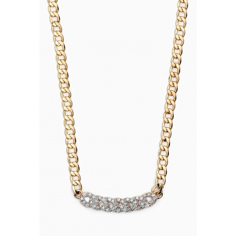 STONE AND STRAND - Fine Diamond Pavé Curb Chain Necklace in 10kt Gold