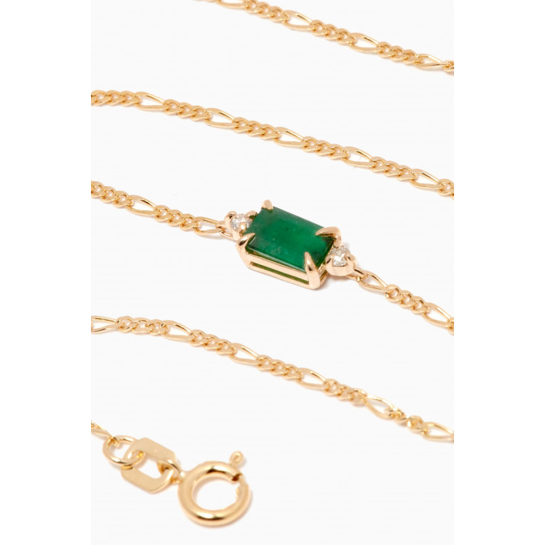 STONE AND STRAND - Goddess Diamond & Emerald Bracelet in 10kt Gold