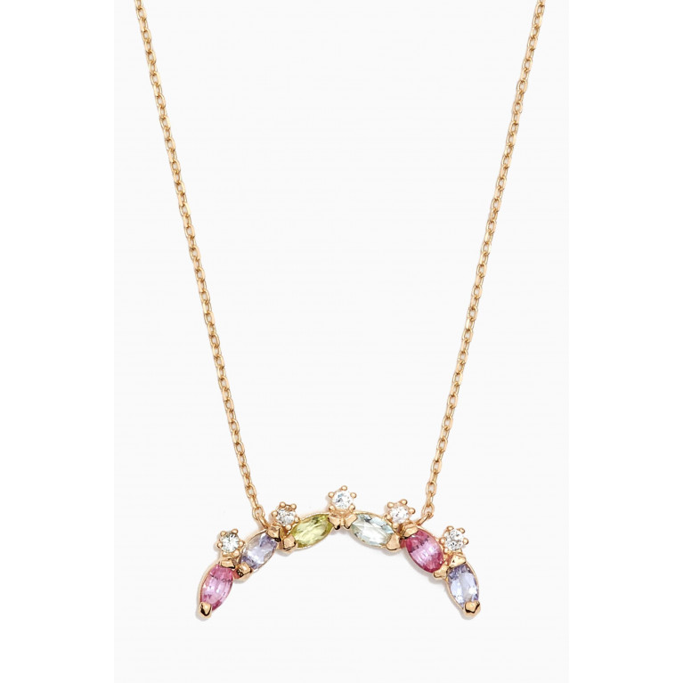 STONE AND STRAND - Rainbow Sprinkles Multi-stone Necklace in 10kt Gold