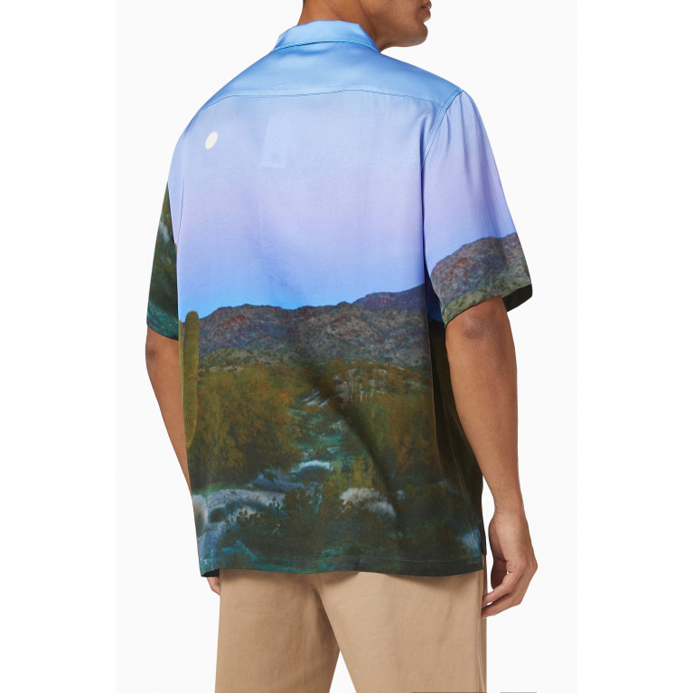 Blue Sky Inn - Cactus Print Shirt in Viscose Satin