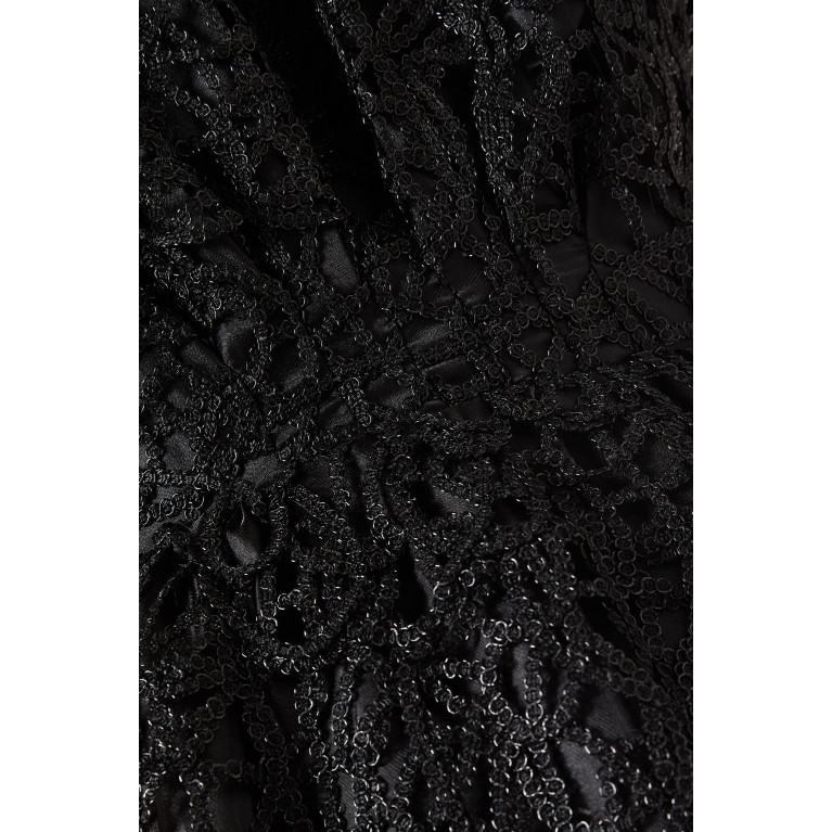 Aje - Patina Open-back Midi Dress in Lace Black
