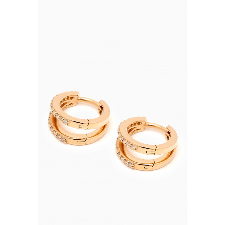 STONE AND STRAND - Double Time Diamond Huggies in 14kt Yellow Gold