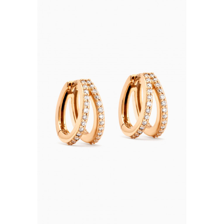 STONE AND STRAND - Double Time Diamond Huggies in 14kt Yellow Gold