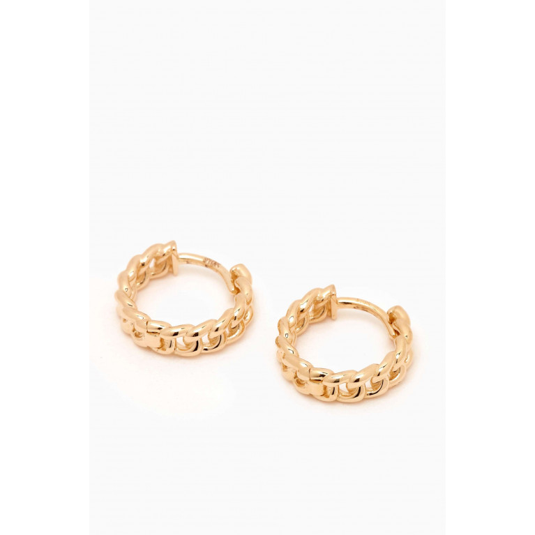 STONE AND STRAND - Second Hole Curbside Huggies in 14kt Yellow Gold