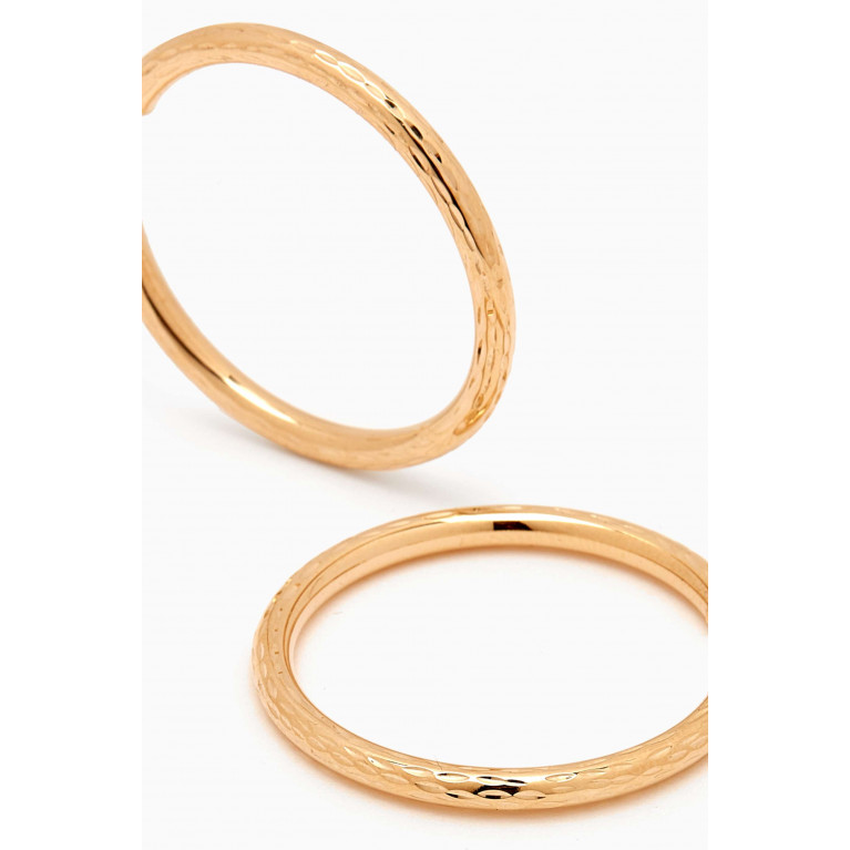 STONE AND STRAND - Medium Diamond Cut Hollow Hoops in 14kt Yellow Gold