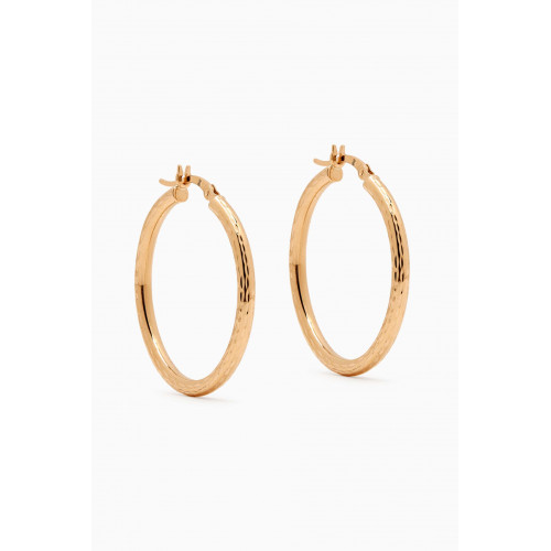 STONE AND STRAND - Medium Diamond Cut Hollow Hoops in 14kt Yellow Gold