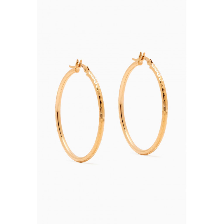 STONE AND STRAND - Large Diamond Cut Hollow Hoops in 14kt Yellow Gold