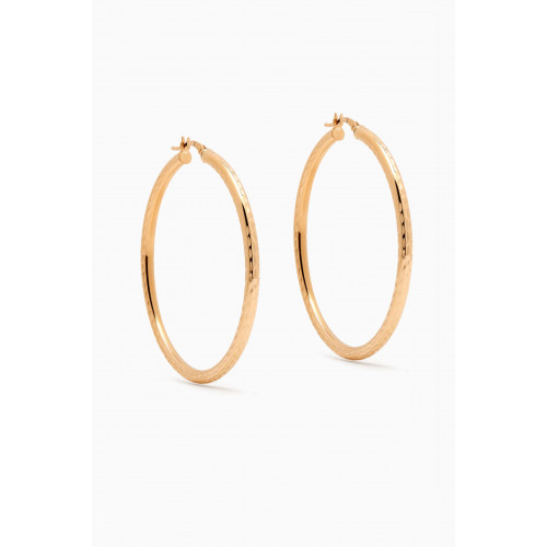 STONE AND STRAND - XLarge Diamond Cut Hollow Hoops in 14kt Yellow Gold