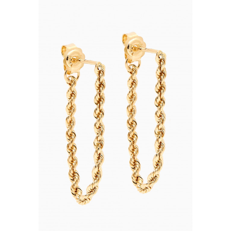 STONE AND STRAND - Roped Off Chain Stud Earrings in 14kt Yellow Gold