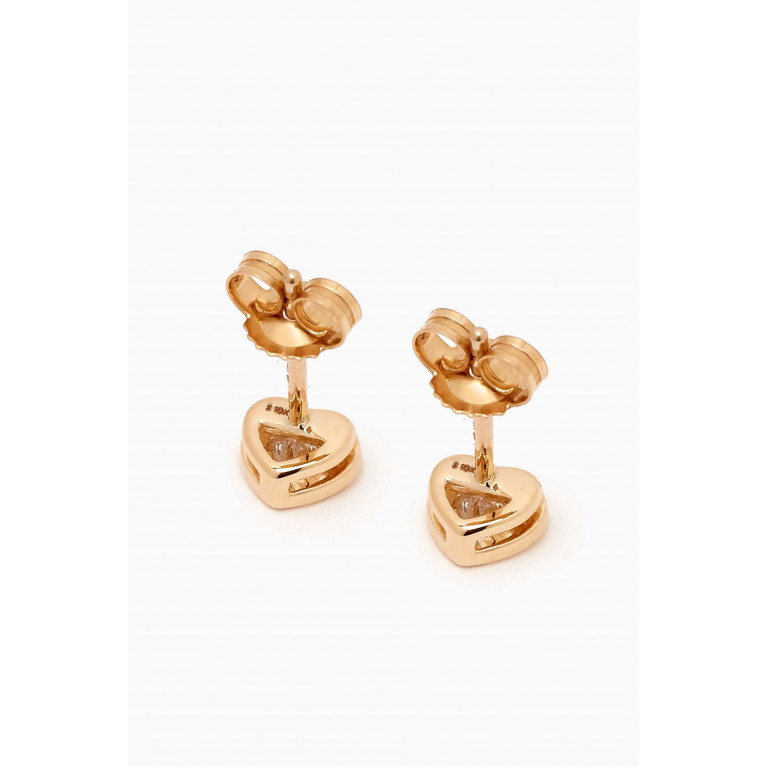STONE AND STRAND - Baby Heart Diamond Studs in 10kt Yellow Gold
