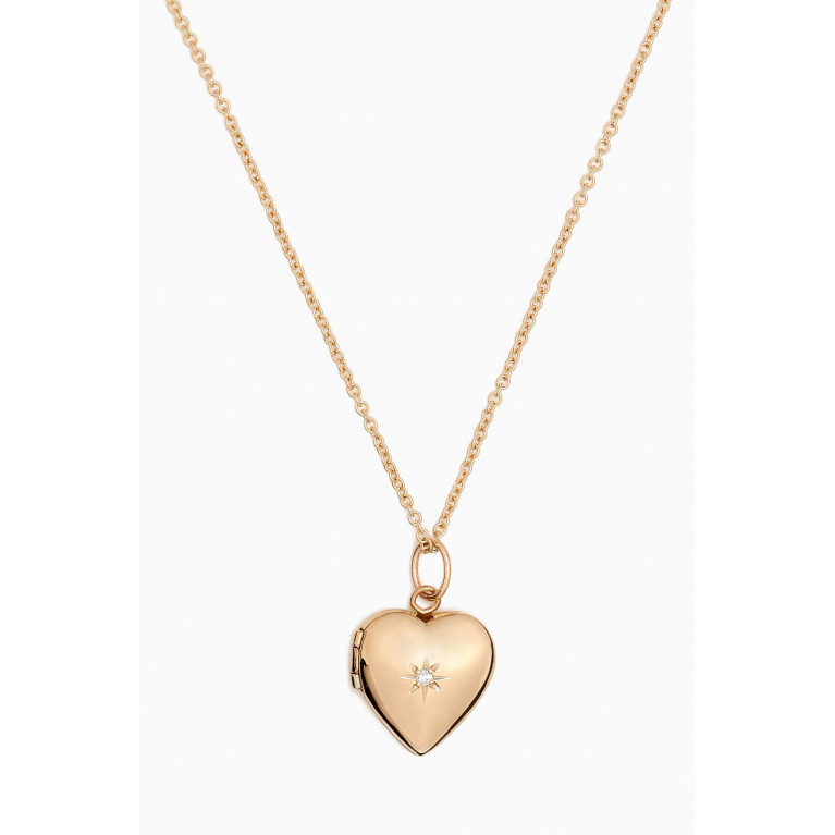 STONE AND STRAND - Diamond Heart Locket Necklace in 10kt Yellow Gold