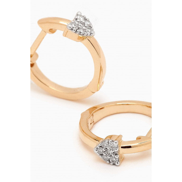 STONE AND STRAND - Heart to Heart Pave Huggies in 10kt Yellow Gold