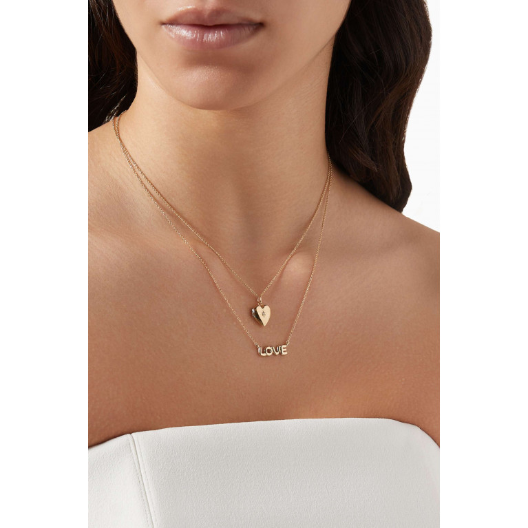 STONE AND STRAND - Bubble Tea Love Necklace in 10kt Yellow Gold
