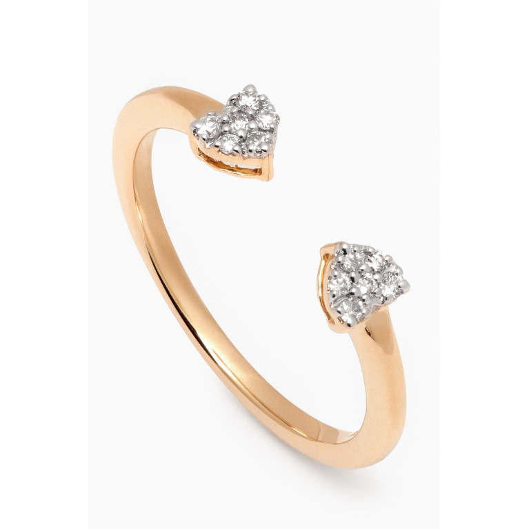STONE AND STRAND - Heart to Heart Pave Ring in 10kt Yellow Gold