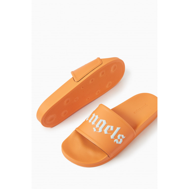 Palm Angels - Pool Logo Slides in PU & Rubber Orange