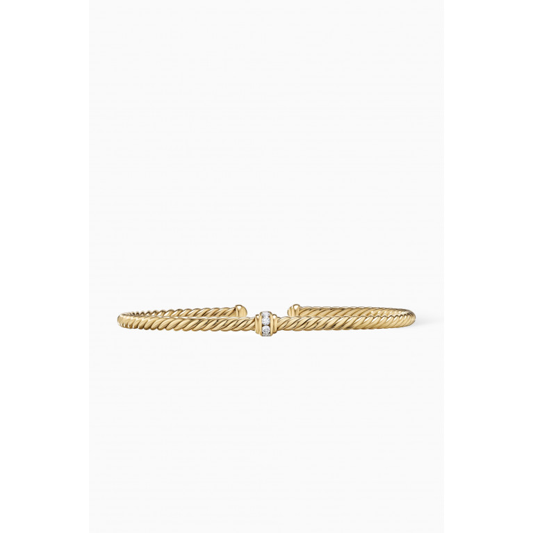 David Yurman - Cable Classics Center Station Diamond Bracelet in 18kt Gold