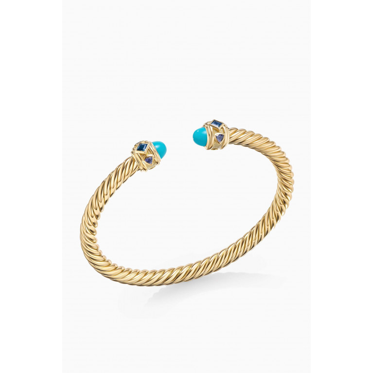 David Yurman - Renaissance® Bracelet with Turquoise & Topaz in 18kt Gold Green
