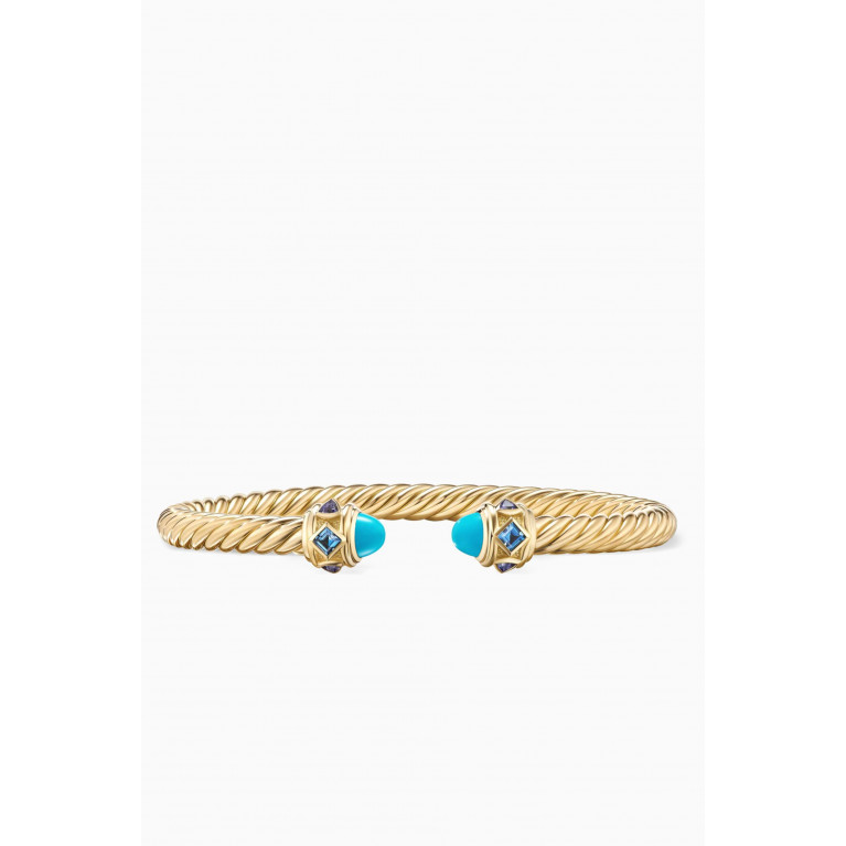 David Yurman - Renaissance® Bracelet with Turquoise & Topaz in 18kt Gold Green