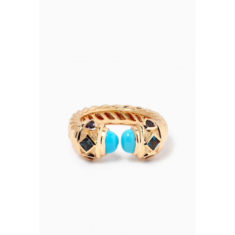 David Yurman - Renaissance® Turquoise Ring in 18kt Gold Blue