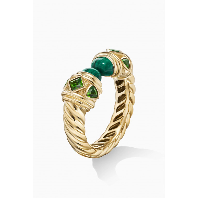 David Yurman - Renaissance® Malachite Ring in 18kt Gold Green