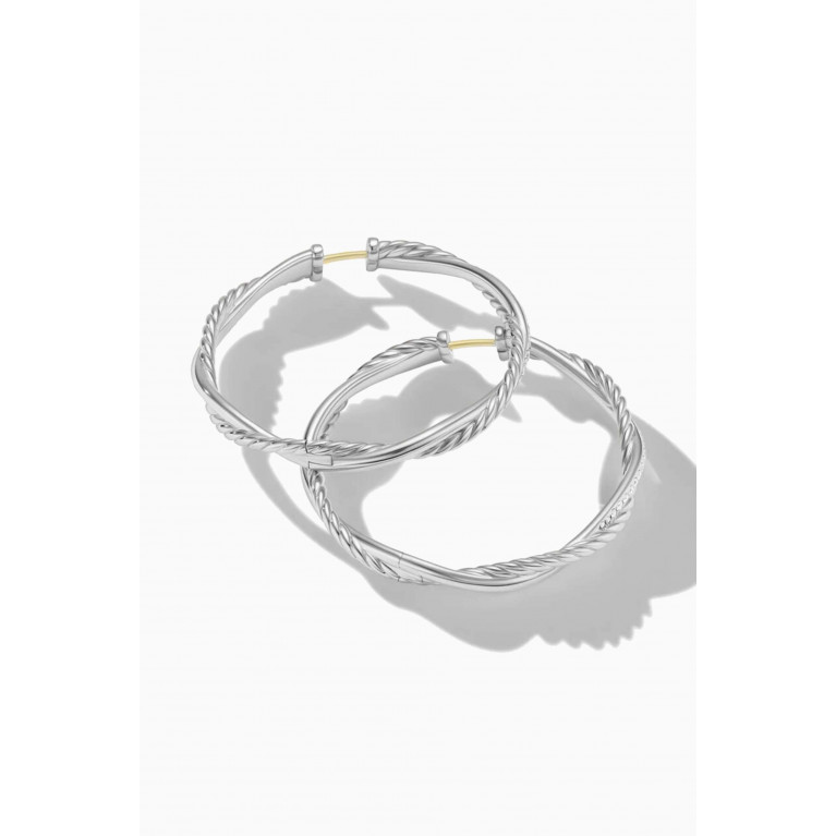 David Yurman - Petite Infinity Hoop Earrings with Pavé Diamonds in Sterling Silver