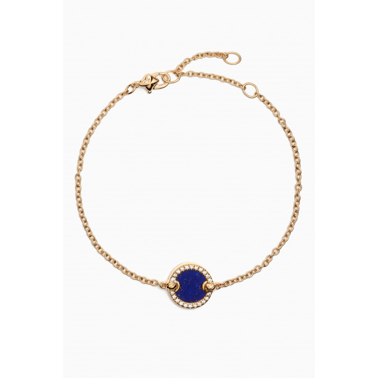 David Yurman - Petite DY Elements® Diamonds & Lapis Lazuli Bracelet in 18kt Gold Blue