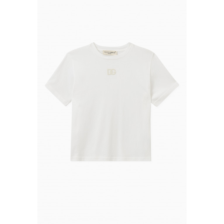 Dolce & Gabbana - Logo-embroidered T-shirt in Cotton