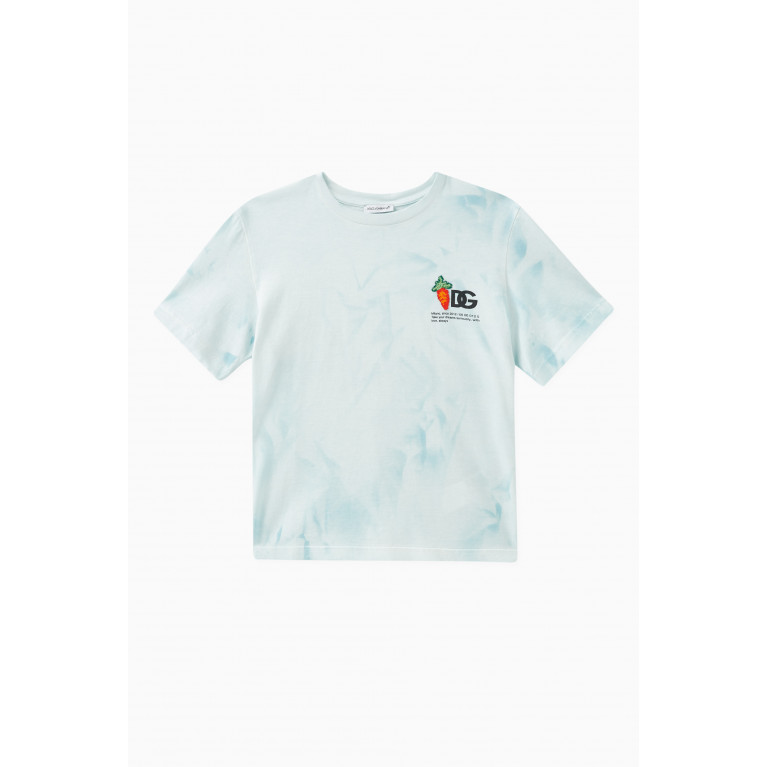 Dolce & Gabbana - Tie-dye Carrot-embroidery T-shirt in Cotton