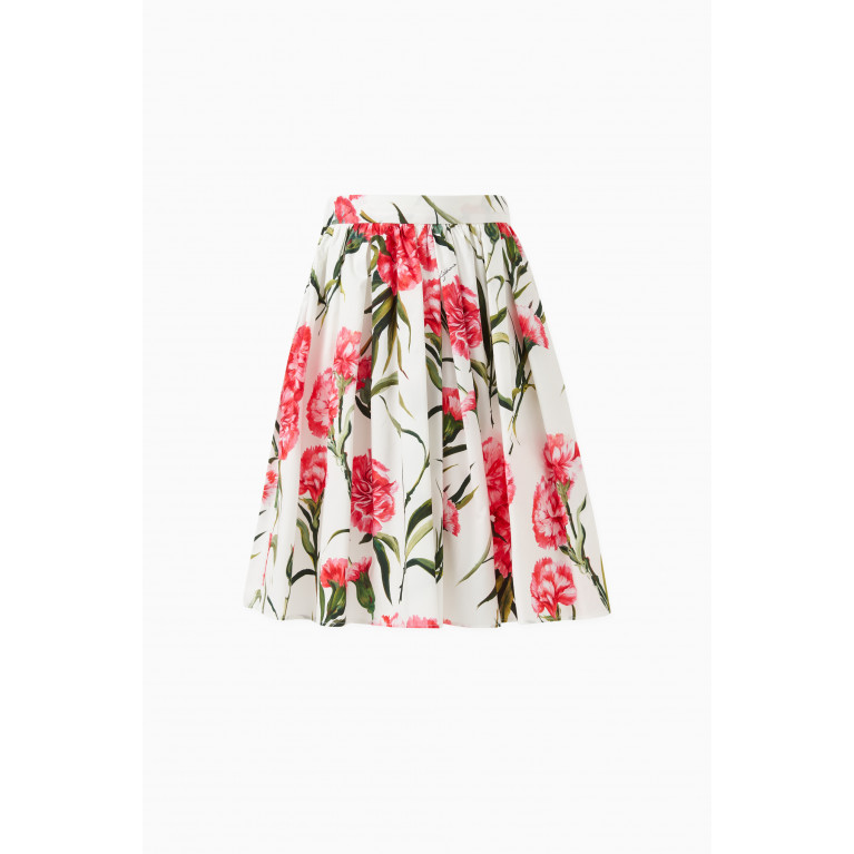 Dolce & Gabbana - Carnation-print Skirt in Cotton