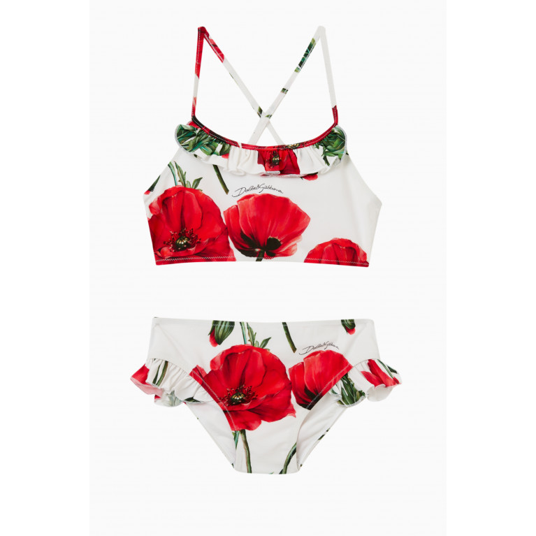 Dolce & Gabbana - Poppy Print Bikini Set in Lycra