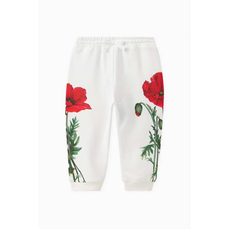 Dolce & Gabbana - Poppy-print Sweatpants in Cotton-jersey