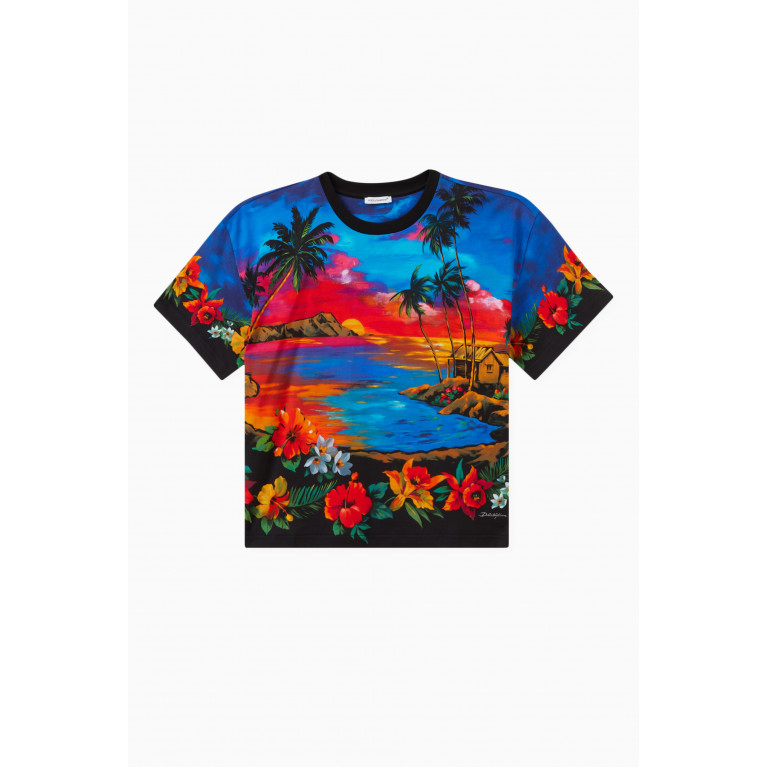 Dolce & Gabbana - Hawaiian Print T-shirt in Cotton