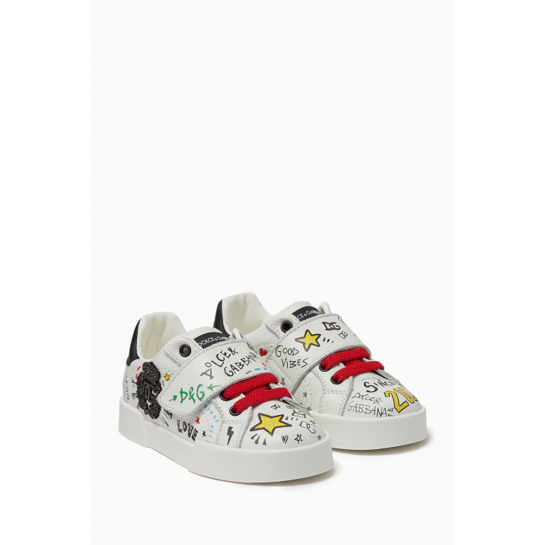 Dolce & Gabbana - Sport Print Sneakers in Leather