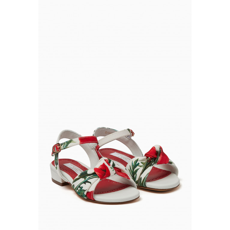 Dolce & Gabbana - Happy Garden Poppy Sandals in Leather