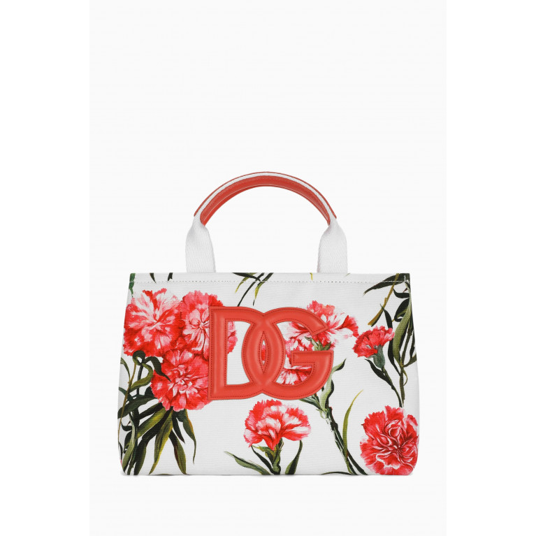 Dolce & Gabbana - Happy Garden Handbag in Carnation-print Canvas