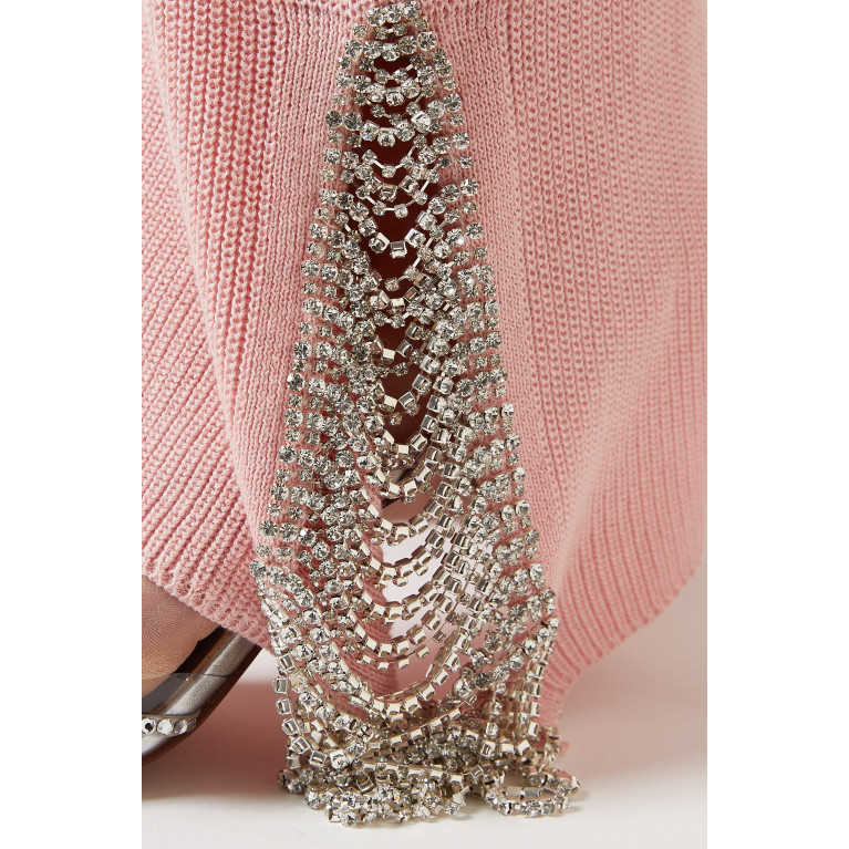Izaak Azanei - Crystal-embellished Flared Pants in Cotton-knit
