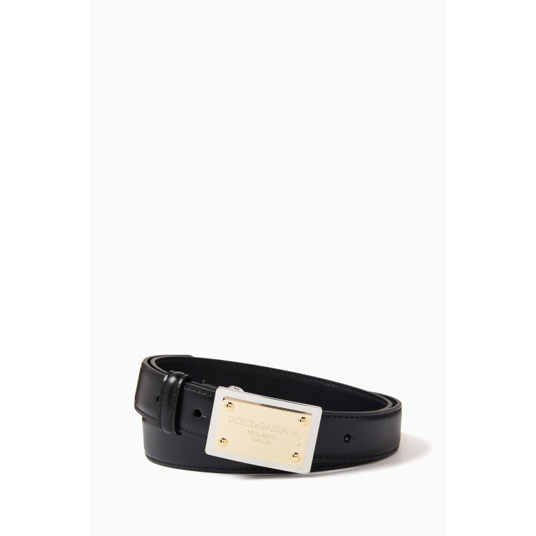 Dolce & Gabbana - Logo Plaque Belt in Leather