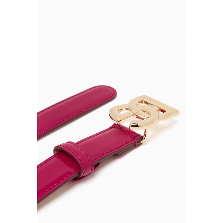 Dolce & Gabbana - DG Belt in Patent-leather, 25mm Pink