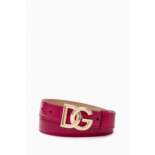 Dolce & Gabbana - DG Belt in Patent-leather, 25mm Pink