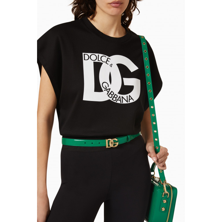 Dolce & Gabbana - DG Belt in Patent-leather, 25mm Green