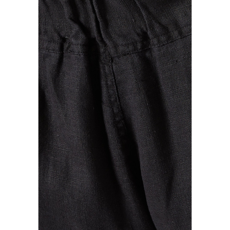 Posse - Ducky Paperbag Pants in Linen Black