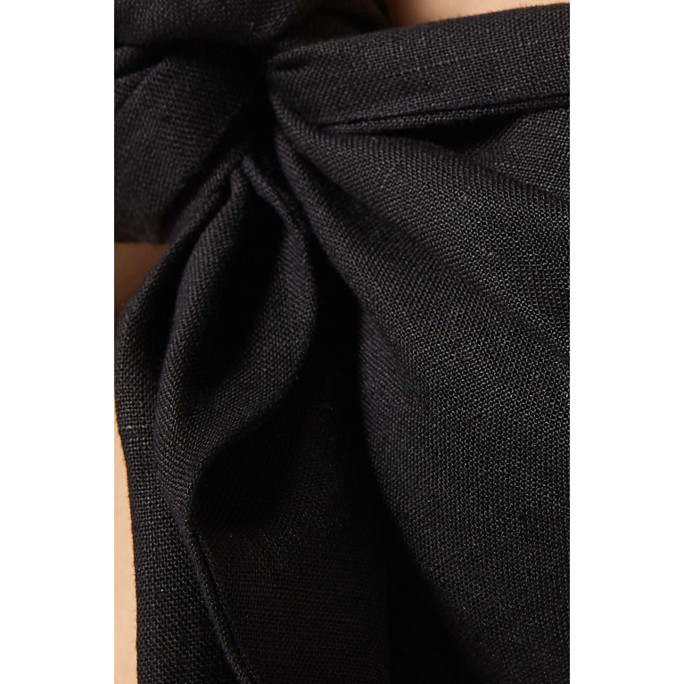 Posse - Mickey Bandeau Crop Top in Linen Black