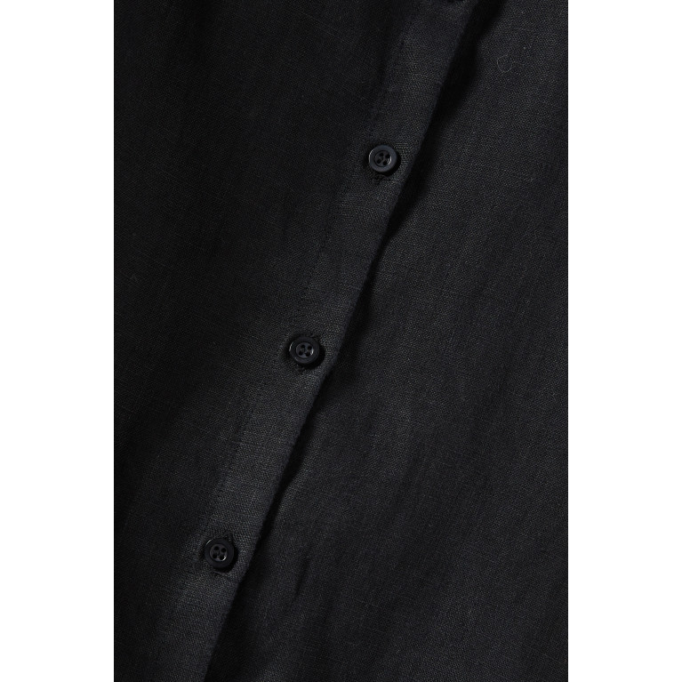 Posse - Lula Oversized Shirt in Linen-blend Black