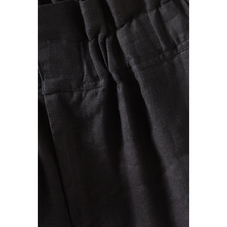Posse - Ducky Paperbag Shorts in Linen Black