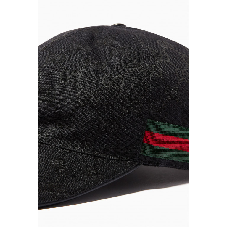 Gucci - Web Baseball Hat in GG Coated-canvas