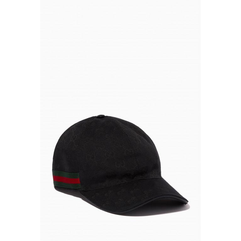 Gucci - Web Baseball Hat in GG Coated-canvas